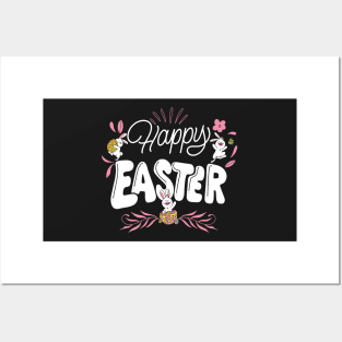 Happy Easter Bunny Rabbit Face Funny Easter Day Women Girls Posters and Art